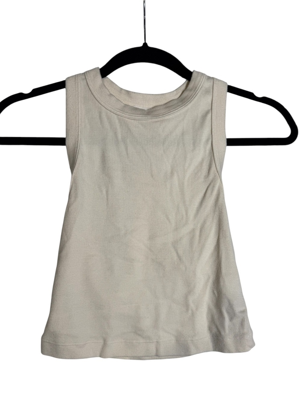 Spiritual Gangster Moss Rib Cropped Tank Top Racerback Cream Size XS Cotton Soft